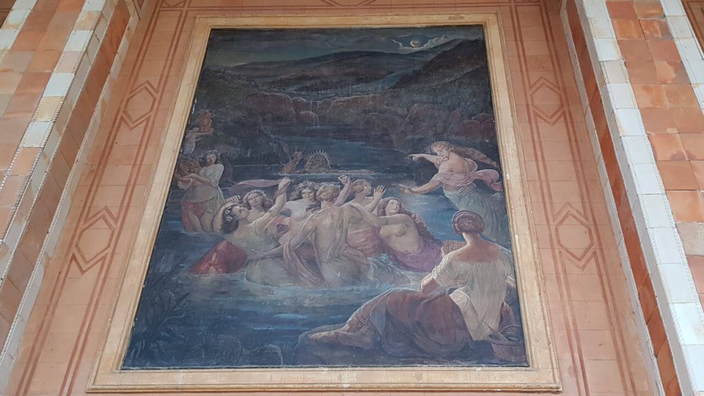 Die Sage des Mummelsees - Freske von Jakob Götzenberger in der Trinkhalle in Baden-Baden